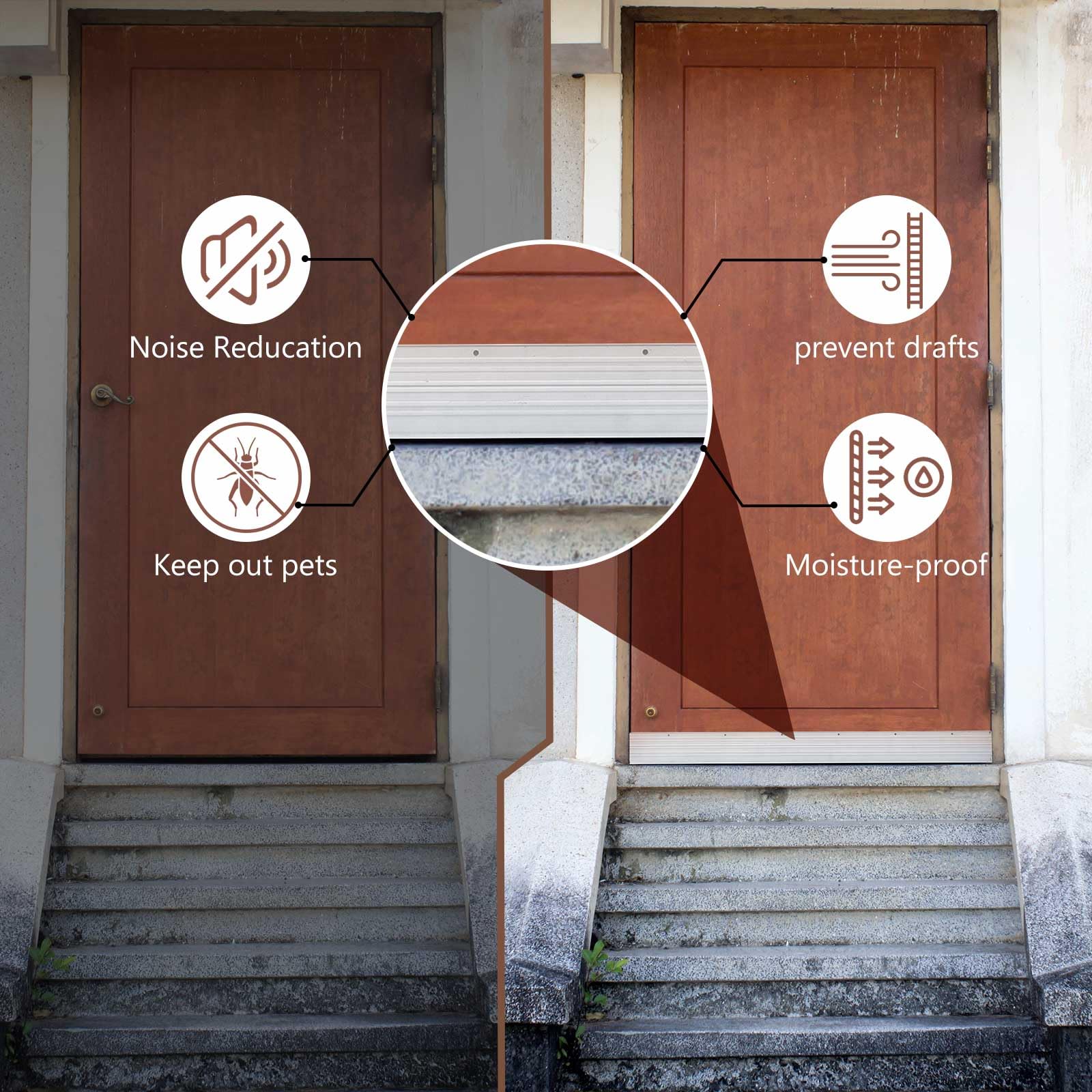 Yaocom door bottom seal protects baseboards and reduces drafts effectively
