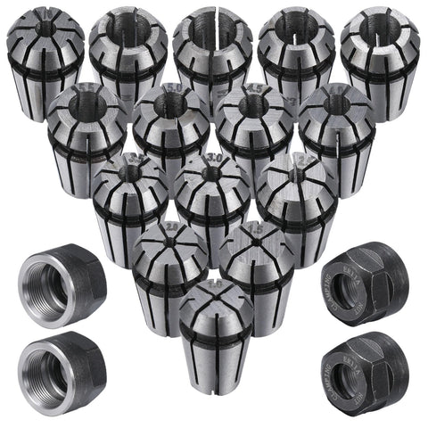 Yaocom ER11 spring collet set shown with diverse sizes for CNC milling