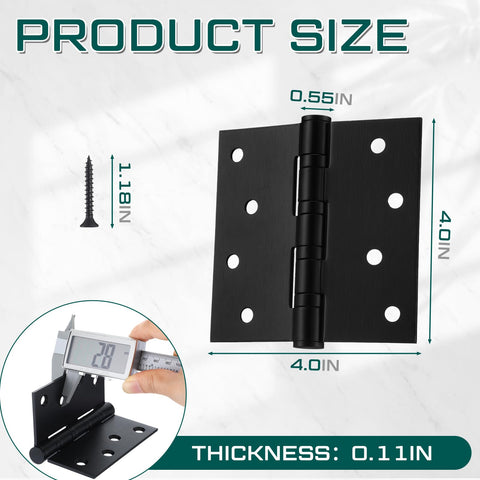 Yaocom exterior hinge in black with square corners