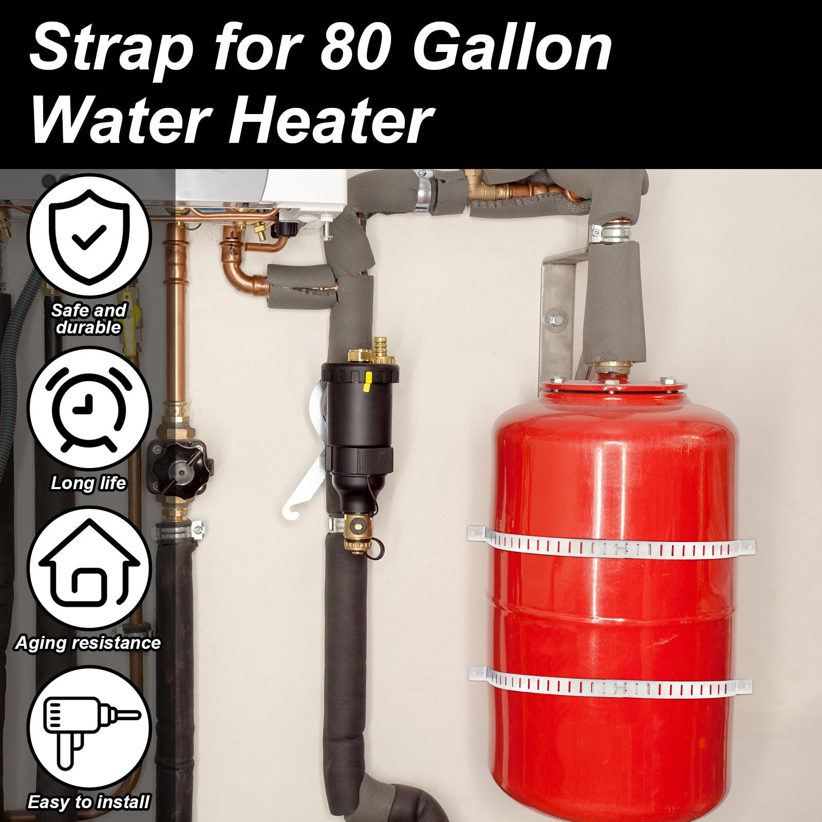 Yaocom galvanized stainless steel water heater straps resist corrosion and deliver durability