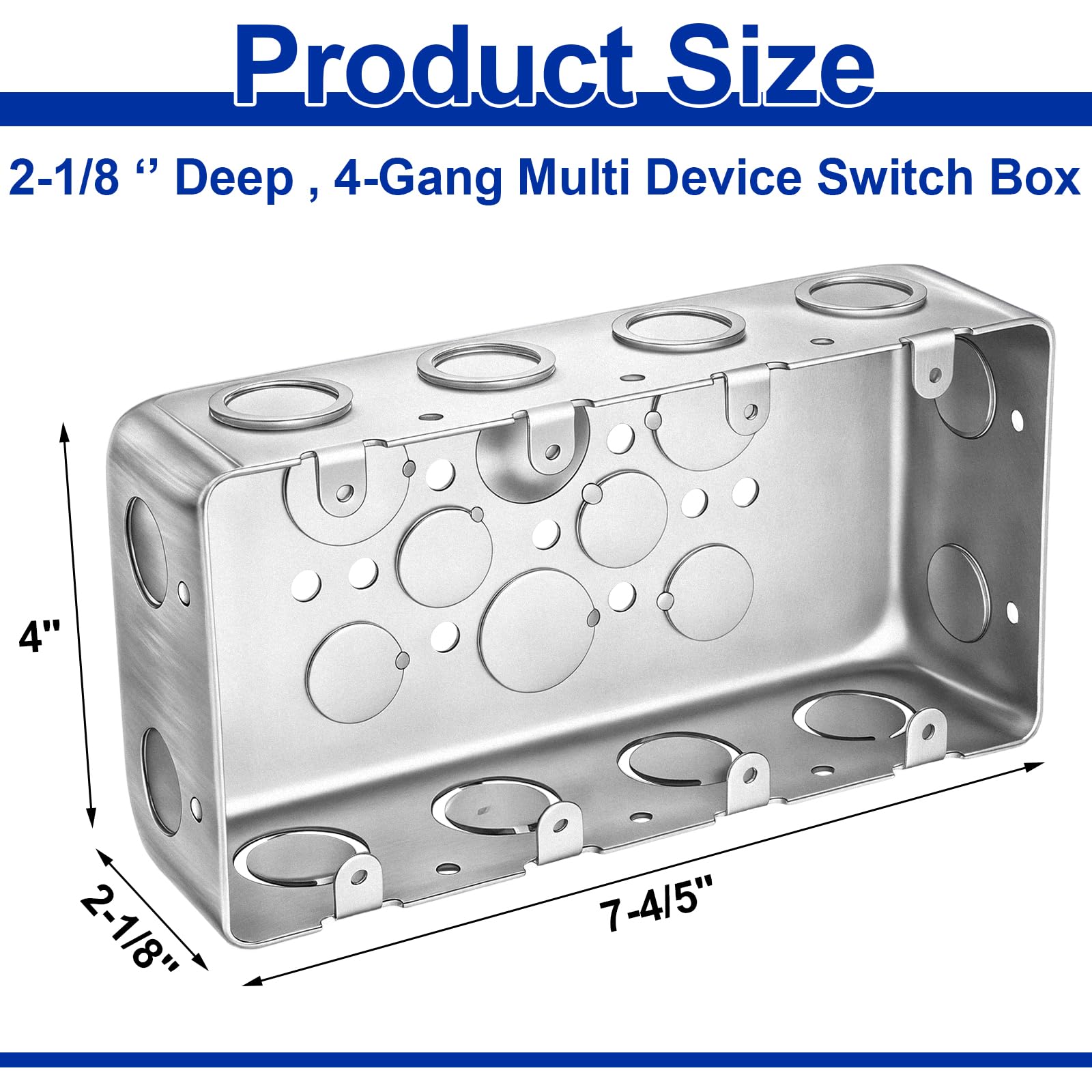 Yaocom galvanized steel box with multiple knockouts supports flexible wiring layouts.