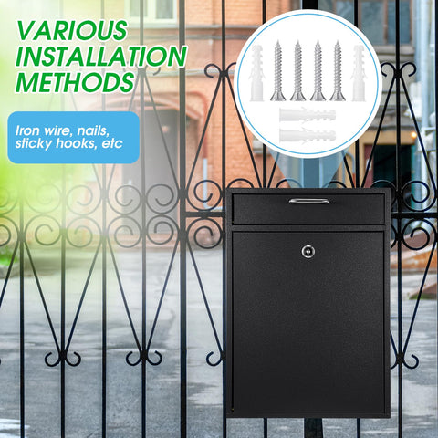 Yaocom locking mailbox with keys on doorstep demonstrates weather-resistant coating.