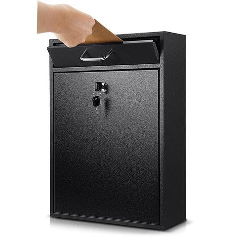 Yaocom locking mailbox wall-mount front view highlighting secure exterior storage.