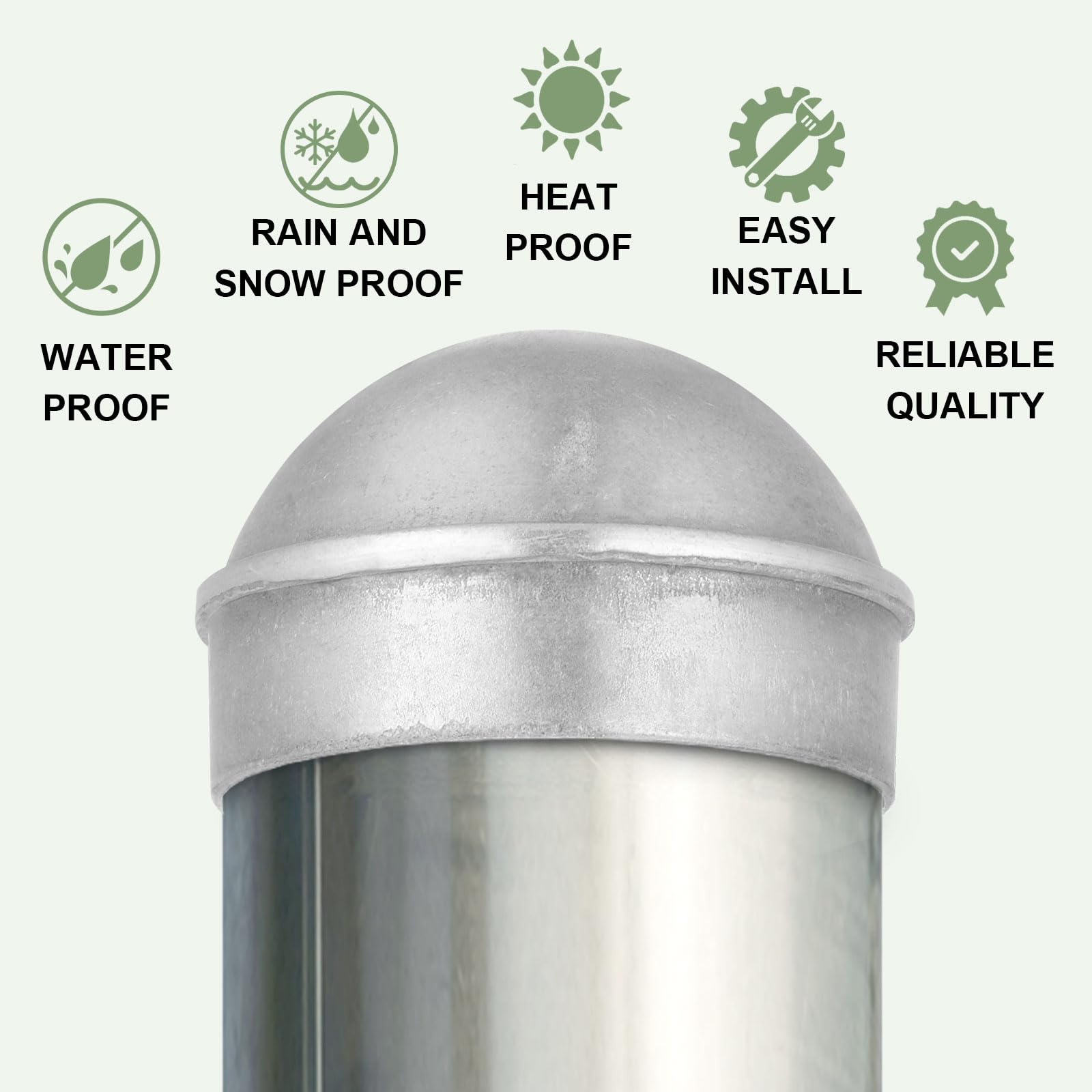 Yaocom round-dome post cap for outdoor fences enhances durability.