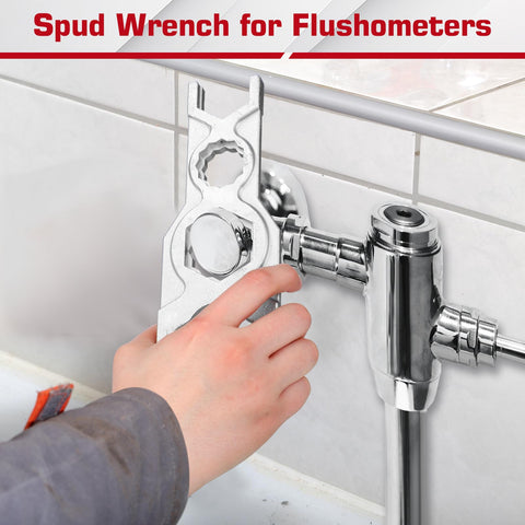 Yaocom spud wrench used for flush valve installation in commercial restrooms