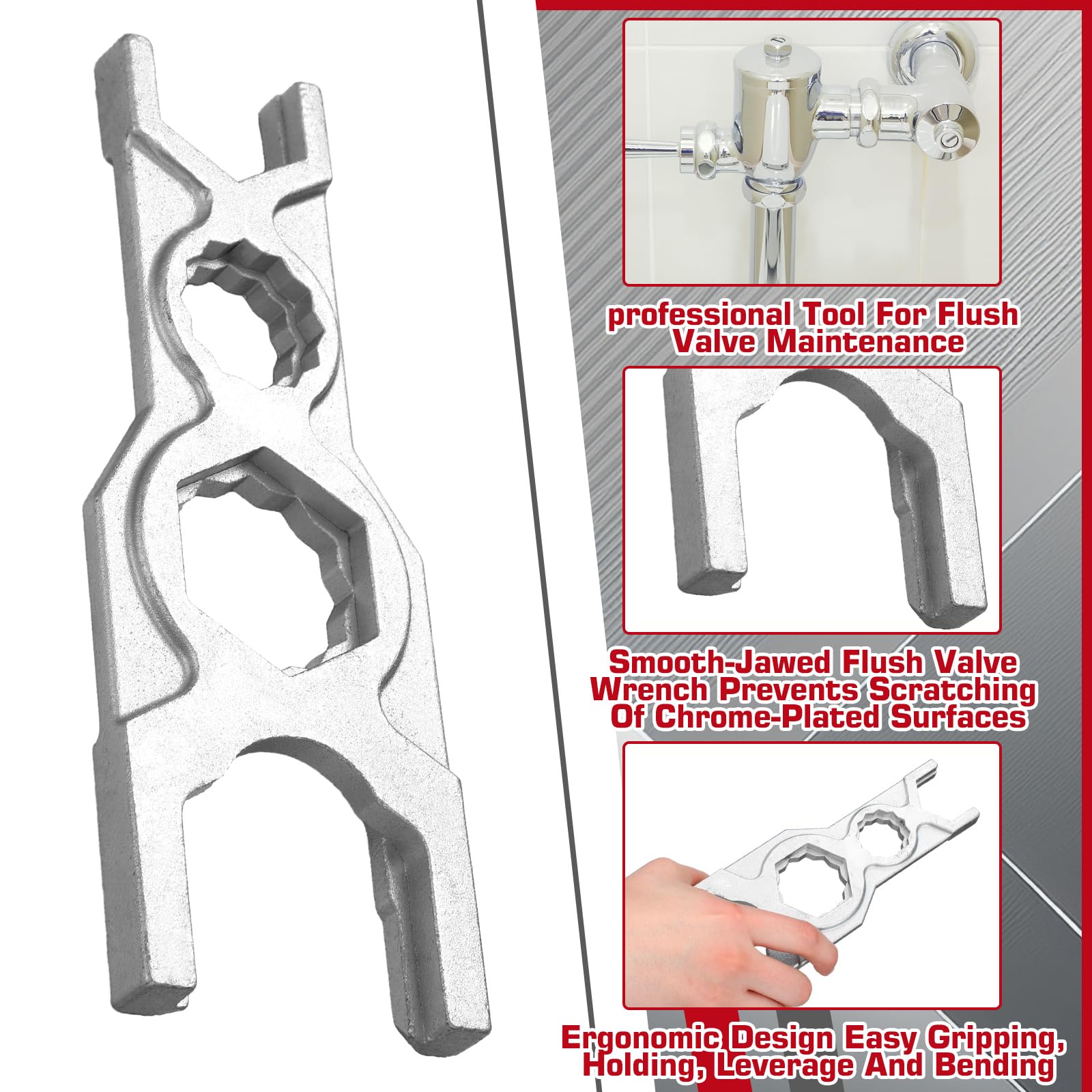 Yaocom spud wrench smooth jaw close-up prevents chrome damage during maintenance