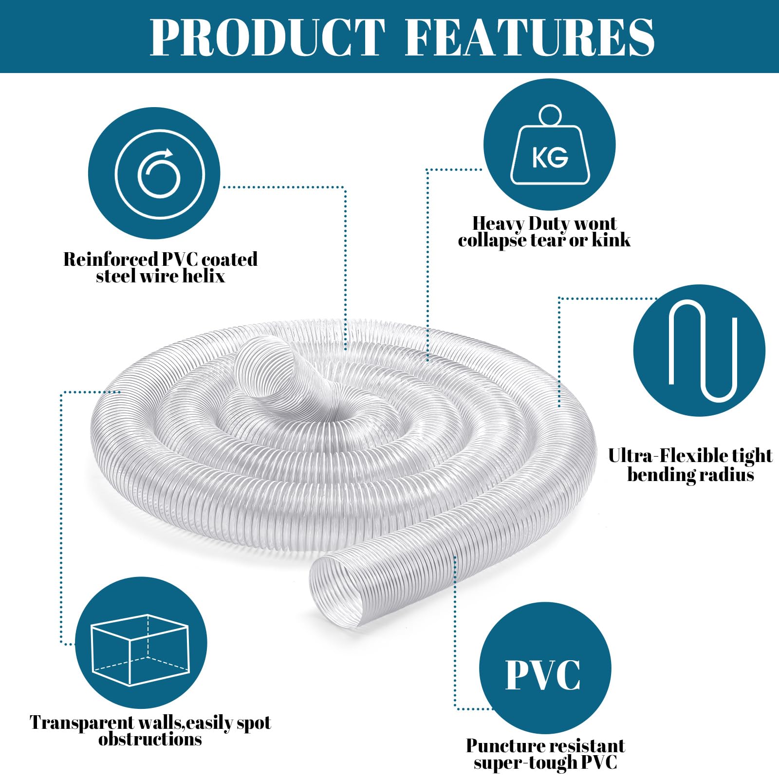 Yaocom stainless steel hose clamps secure airtight connections for strong suction.