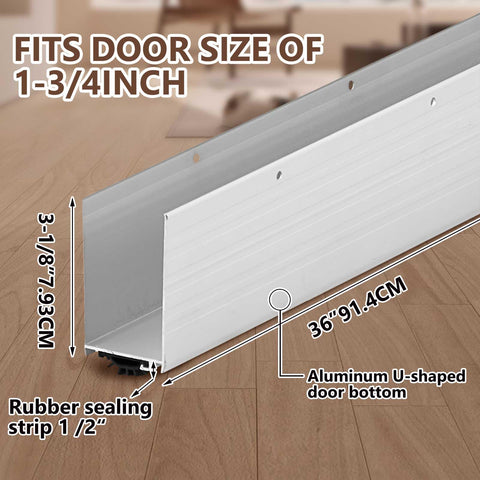 Yaocom under-door seal side view shows screw-on installation for protection