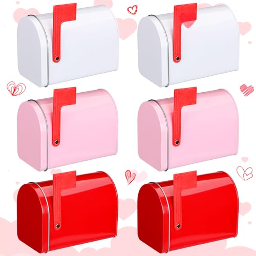 Yaocom red Valentines tin mailbox perfect for collecting cards and treats