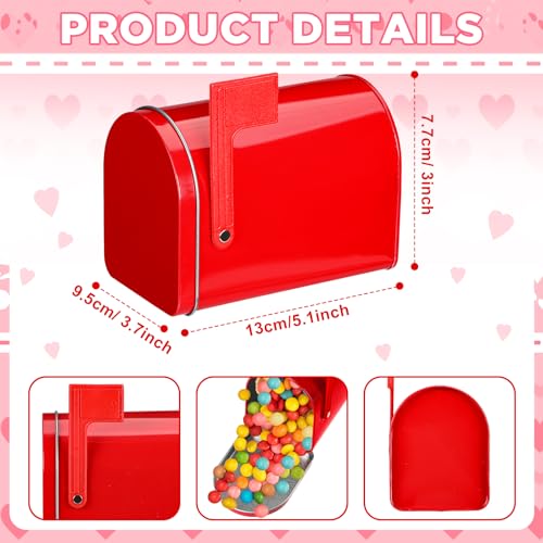 Yaocom white Valentines tin mailbox decorative storage for notes and gifts