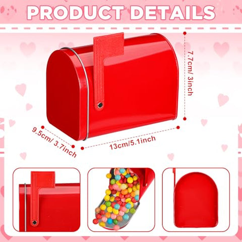 Yaocom white Valentines tin mailbox decorative storage for notes and gifts