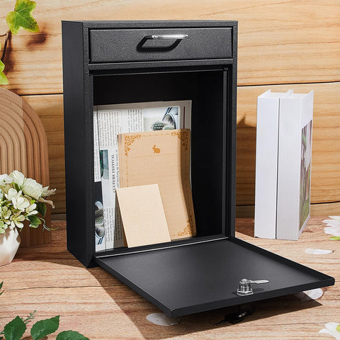 Yaocom wall-mount mail drop secured on exterior wall for durability.