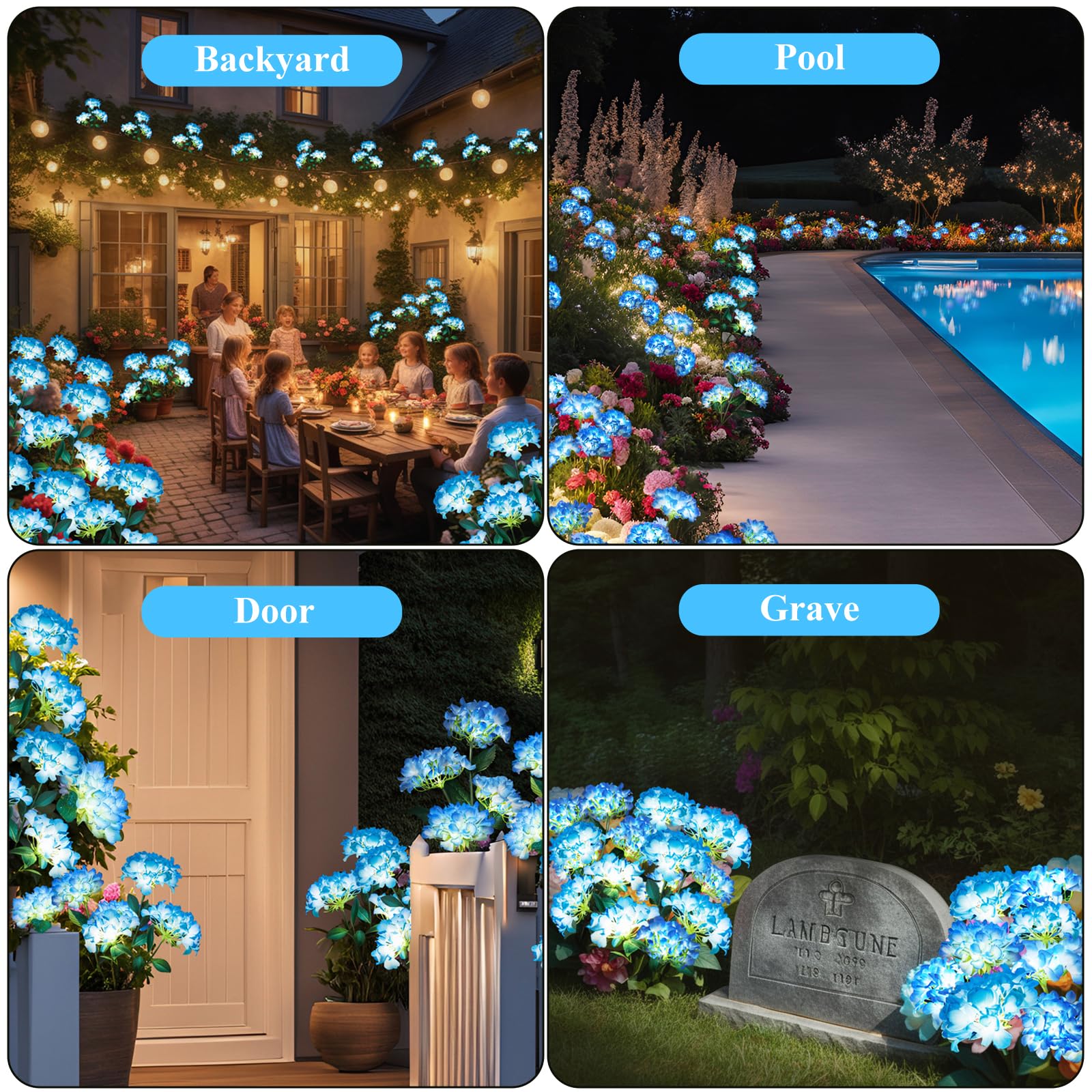 YAODEMA outdoor decor light stake enhances balconies and gardens after sunset.