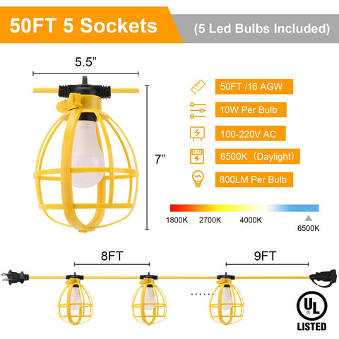 Yaoledly 50W five-bulb work light delivers clear visibility for outdoor projects.