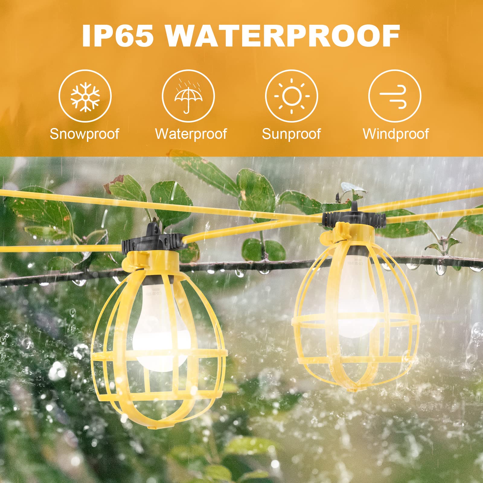 Yaoledly IP65-rated lights withstand rain and dust for reliable use outdoors.