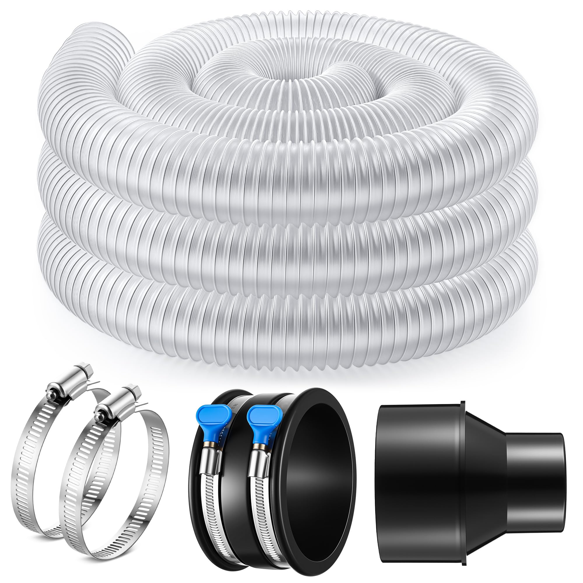 Yaomiao 10 ft dust collection hose showing flexibility for easy layout and debris pickup