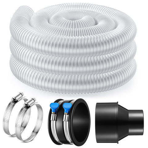 Yaomiao 10 ft dust collection hose showing flexibility for easy layout and debris pickup