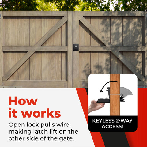 Yardlock gate lock dimensions shown for precise gate fit