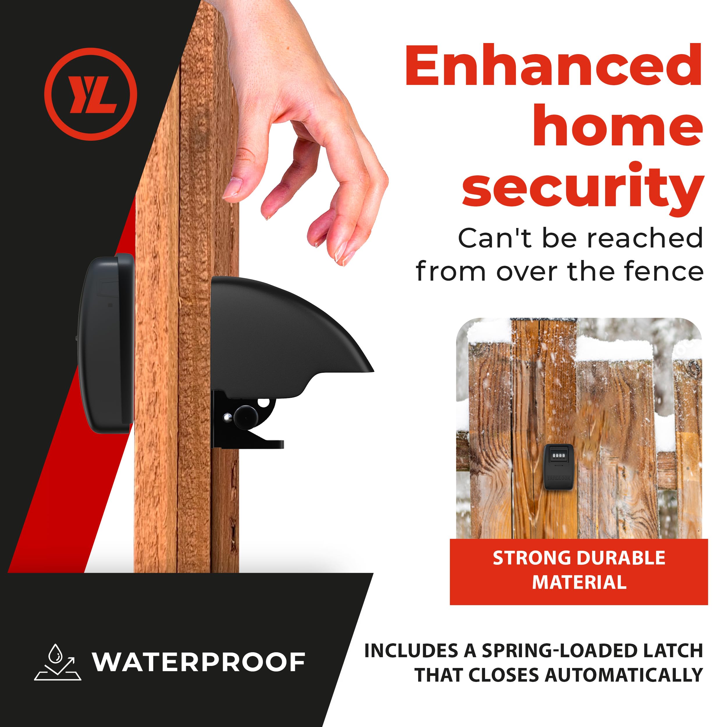Yardlock Gate Lock XLB weatherproof cover emphasizes durability