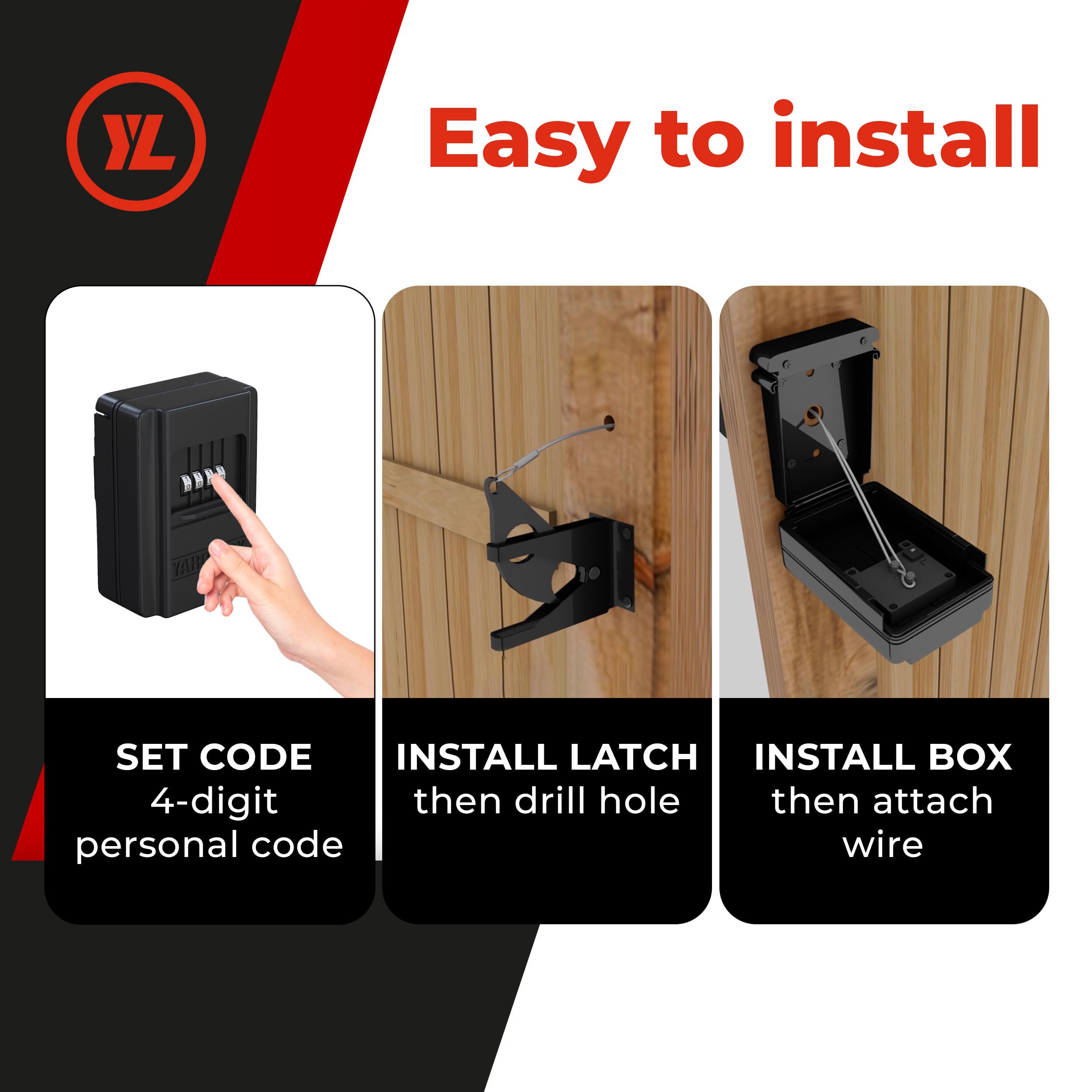 Yardlock waterproof, rust-resistant construction protects outdoor gates
