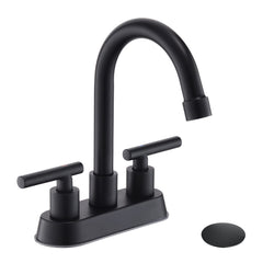 YardMonet black 2-handle faucet with matte finish, ideal for quick bathroom upgrades