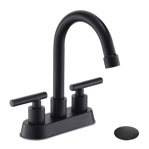 YardMonet black 2-handle faucet with matte finish, ideal for quick bathroom upgrades