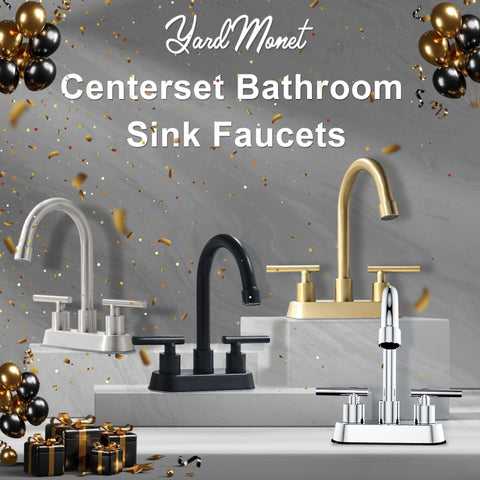 YardMonet black faucet with 4-inch centerset for easy DIY installation