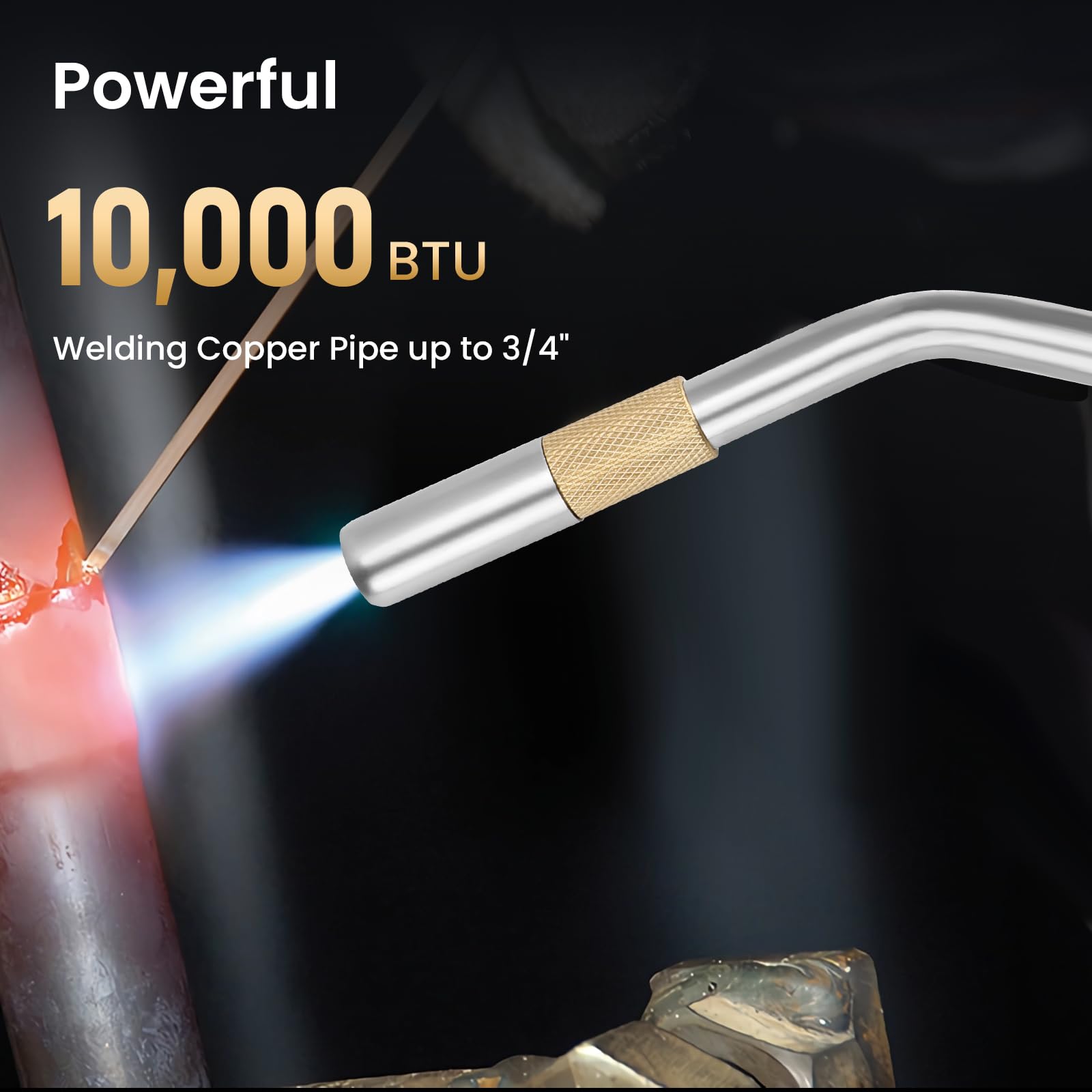Yardwizard flame-adjustable map gas torch ideal for soldering and brazing tasks.