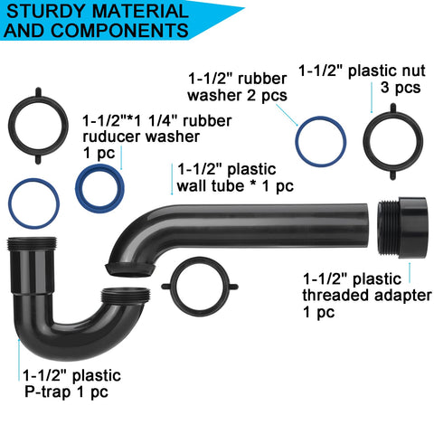 Yariwiz P Trap fitment diagram showing compatible tailpieces