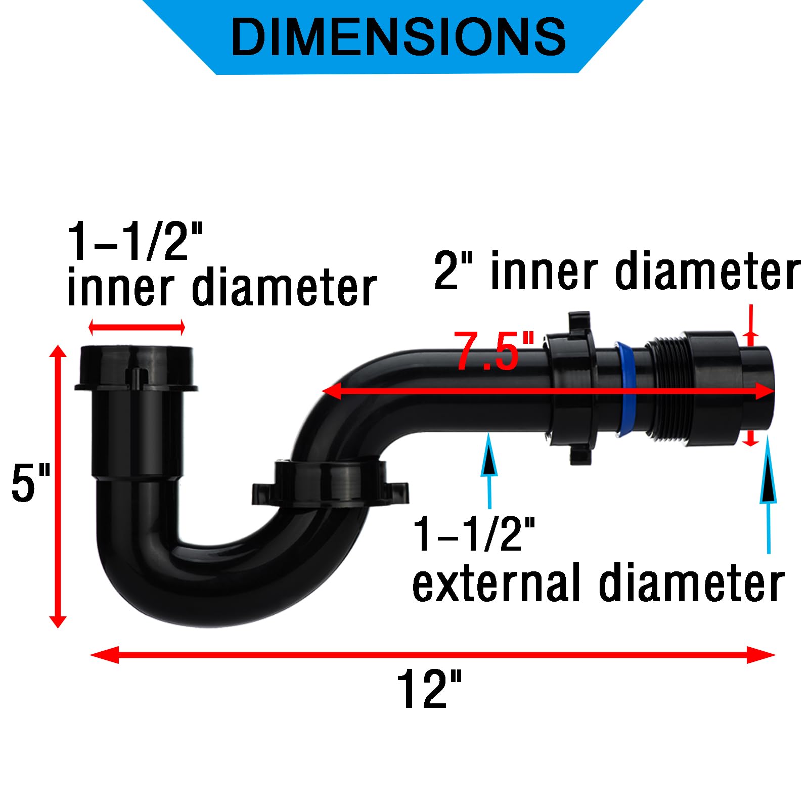 Yariwiz Black P Trap installation guide for kitchen and bath sinks