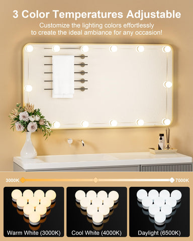 Yarnock LED vanity lights USB-powered for flexible placement and portable use.