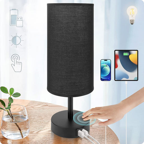 Yarra-Decor bedside lamp with touch control base for easy, adjustable lighting.