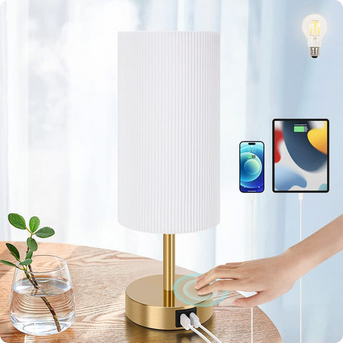 Yarra-Decor bedside lamp base offers a steady glow for nighttime tasks.