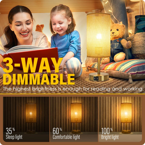 Yarra-Decor dimmable bedside lamp offering three brightness levels for comfortable reading
