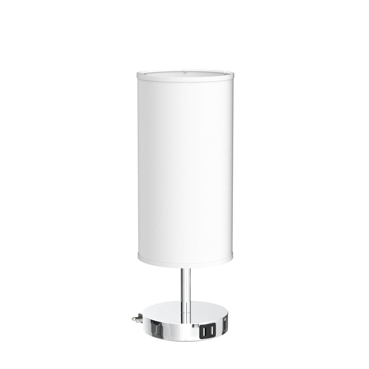 Yarra-Decor bedside lamp round white fabric shade for soft ambient light