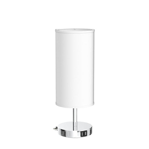 Yarra-Decor bedside lamp round white fabric shade for soft ambient light
