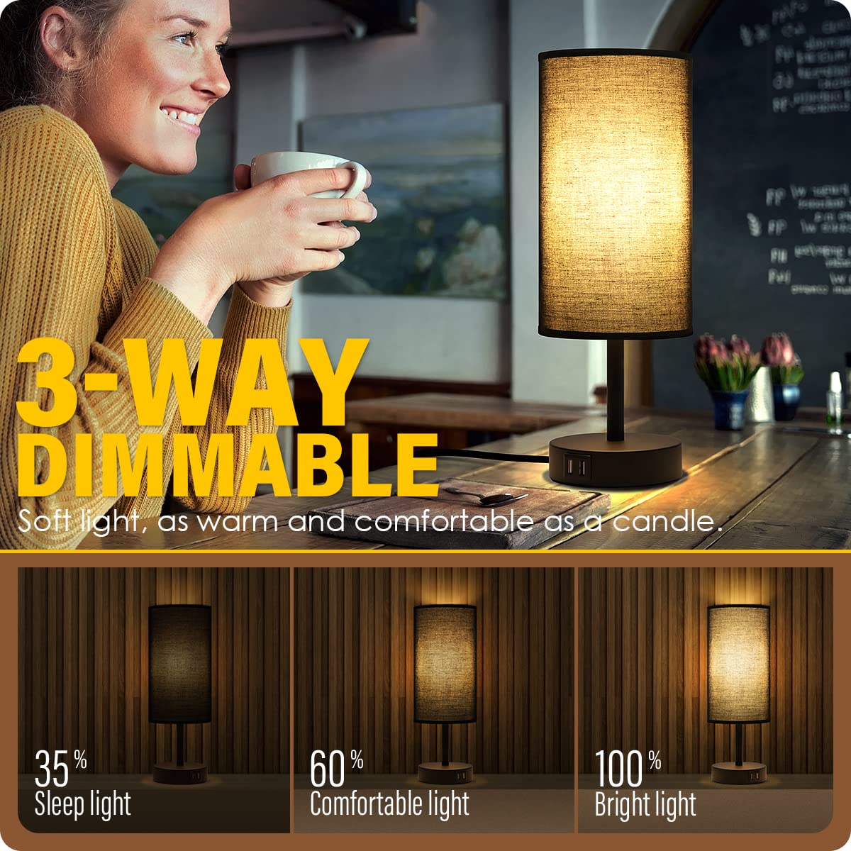 Yarra-Decor lamp with USB ports charges devices while you rest or work.