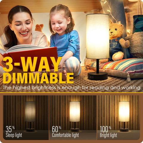 Yarra-Decor bedside lamp with USB ports charges devices while you relax.