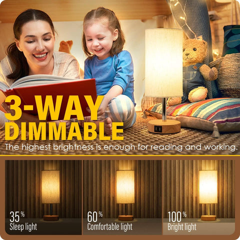 Yarra-Decor lamp with round flaxen shade creates warm bedroom ambience