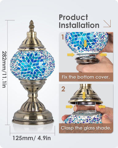 Yarra-Decor copper-base mosaic lamp adds warmth and texture to your study or bedroom.