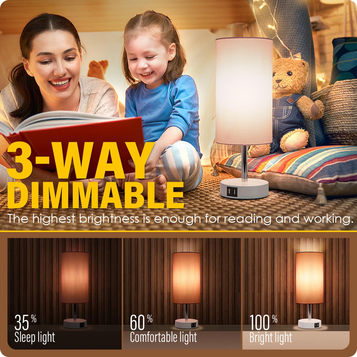 Yarra-Decor desk lamp with touch control for easy brightness adjustment.