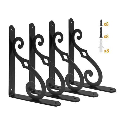 Yarssihha 5-inch decorative bracket front view for sturdy floating shelves