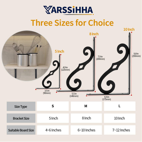 Yarssihha mounted shelf idea with brackets supporting organized space