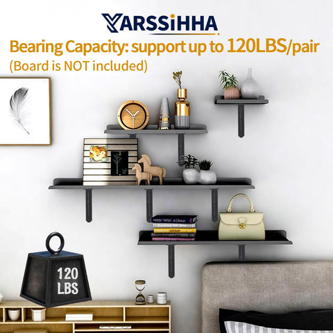 Yarssihha vintage black finish on durable shelf brackets