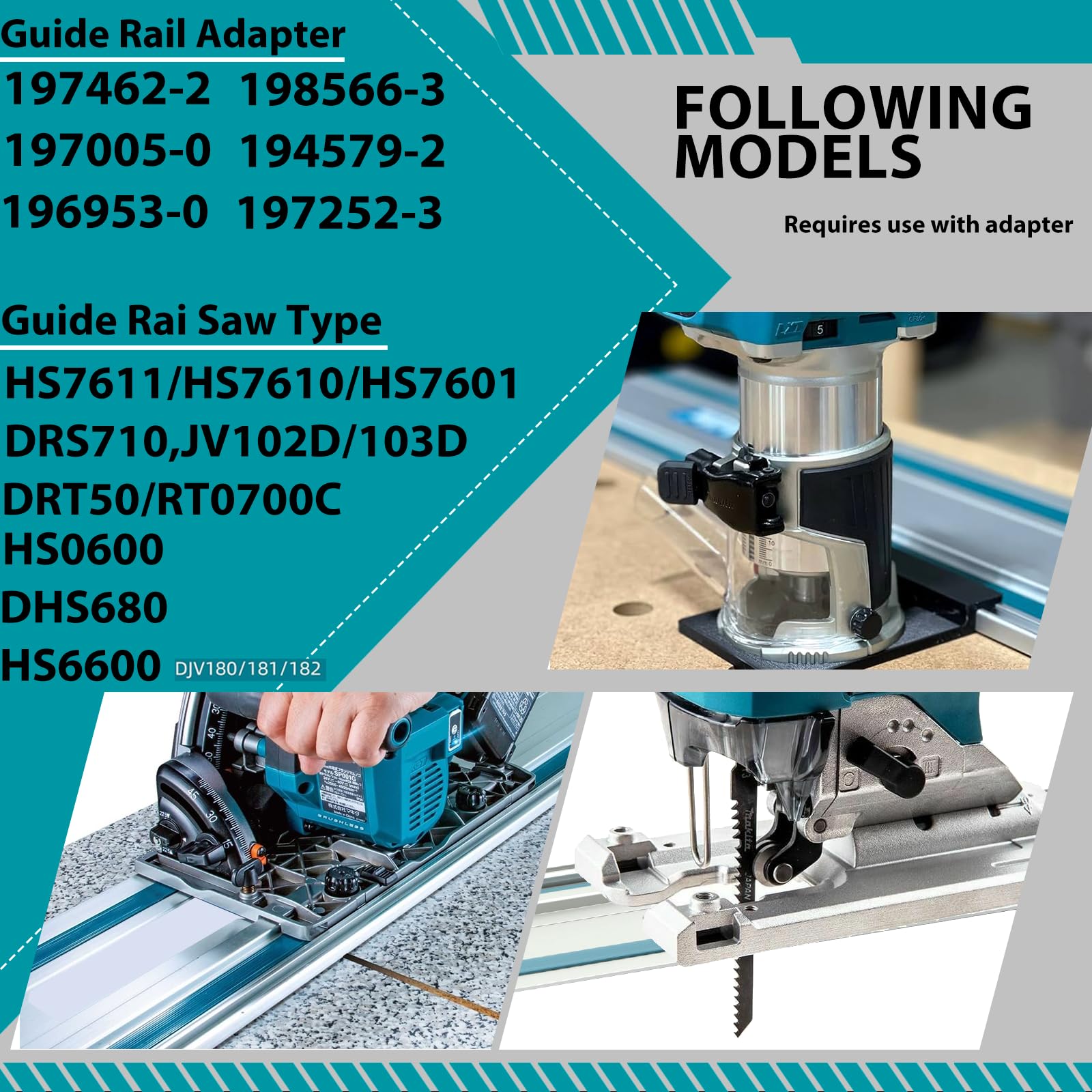 YRwzbp Makita guide rail connectors enable quick setup and stable alignment.