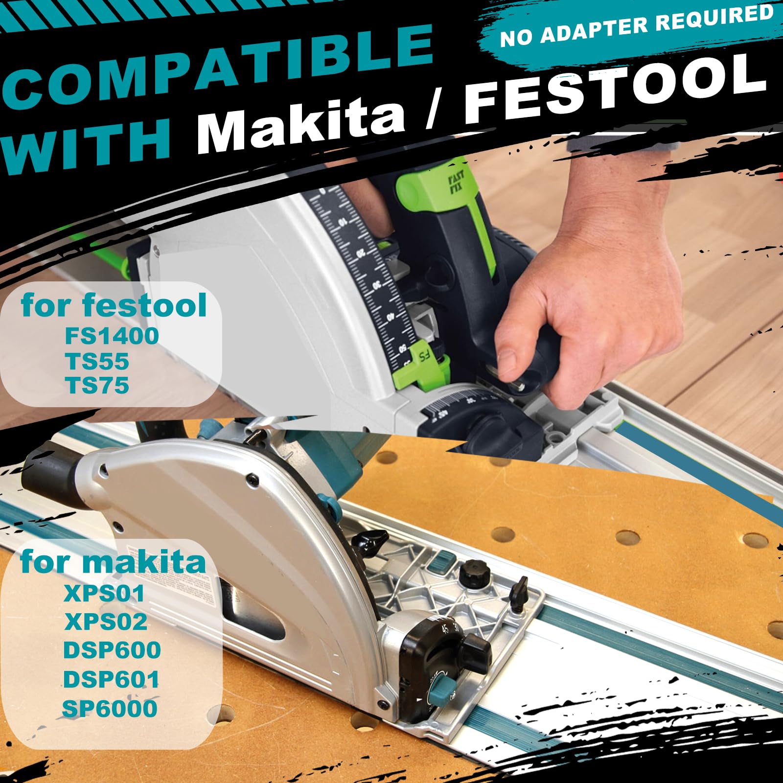 YRwzbp Makita guide rail splinter guard 5m protects material during multiple cuts.