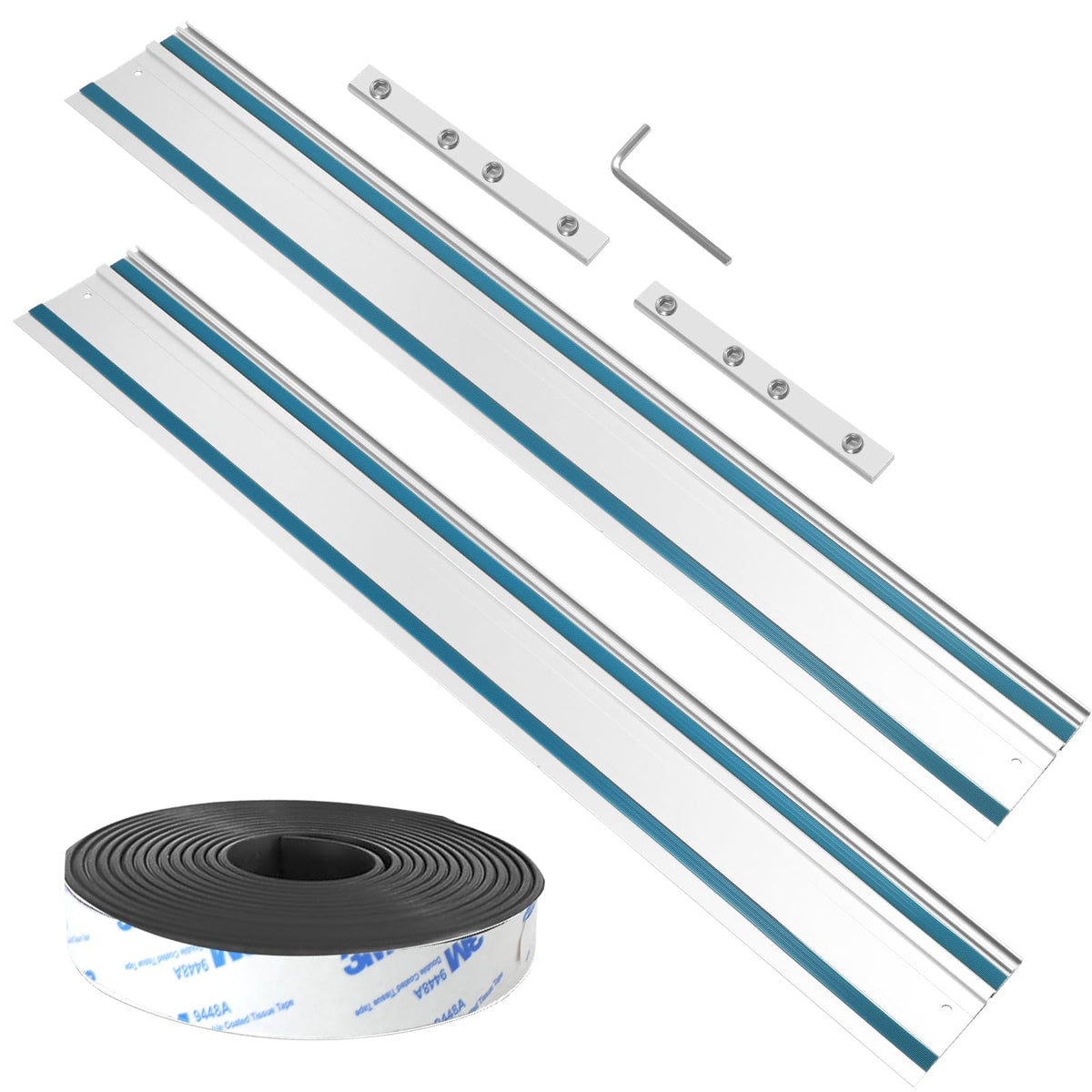 YRwzbp Makita track saw guide rail 55in for precise straight cuts in woodworking.