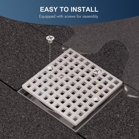 Yaseingoo 3-7-8-inch square drain cover designed for standard fittings