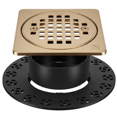 Yaseingoo 4-Inch champagne bronze drain grid for fast drainage in modern showers.