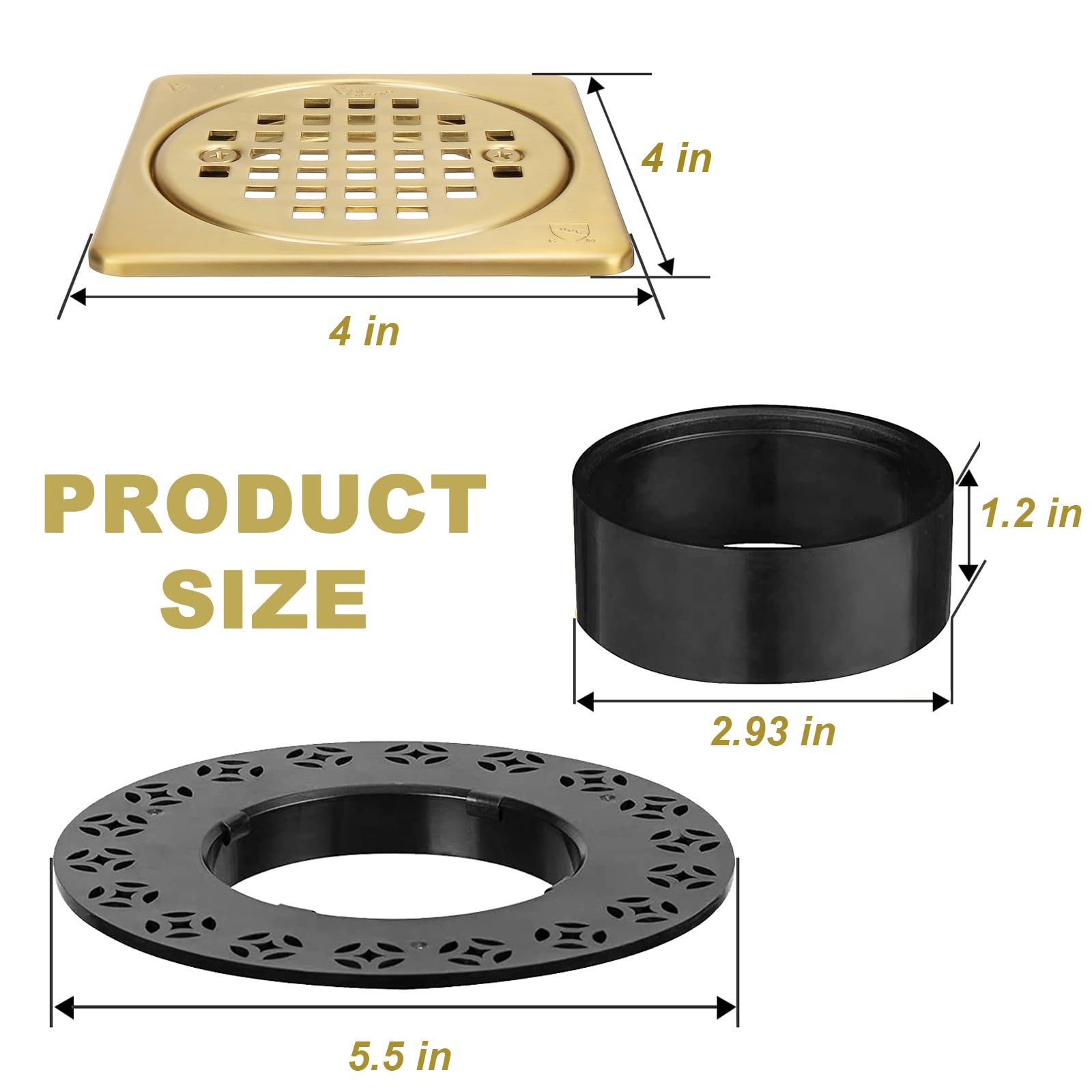 Yaseingoo adjustment ring kit helps customize drain height for a seamless look.